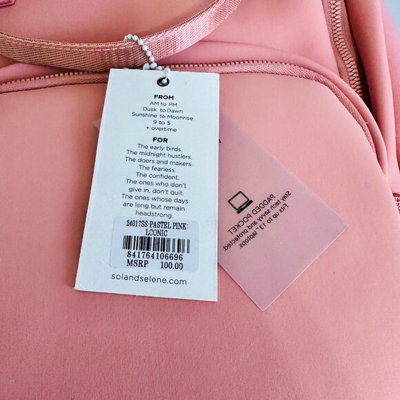 SOL AND SELENE LCONIC PASTEL PINK NEOPRENE BACKPACK main image 6